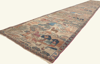 3 x 24 - Multicolor Antique Persian Khorassan Rug - 79813
