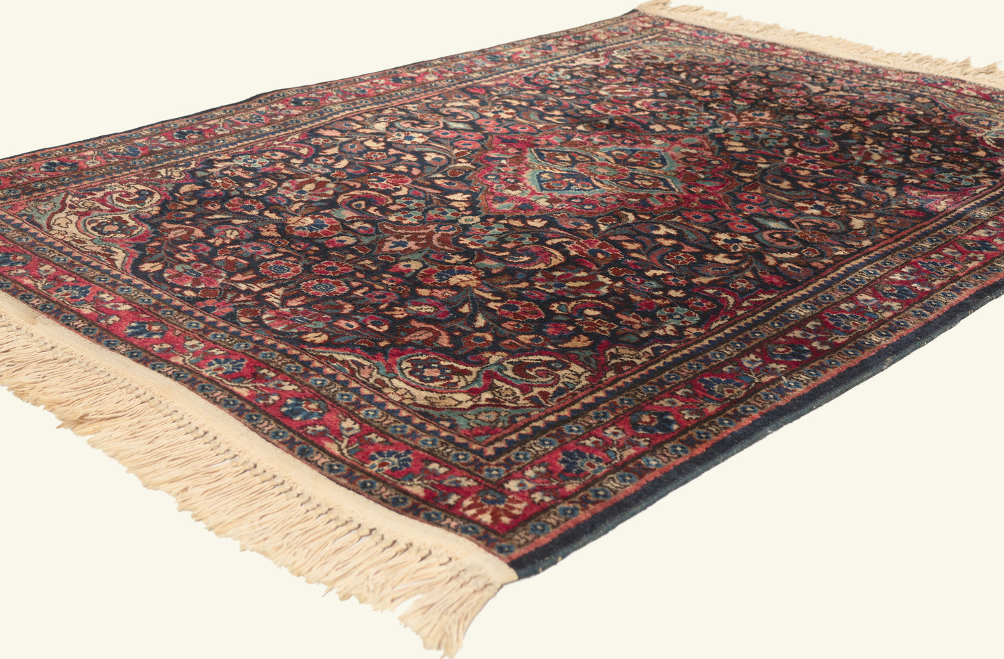 3 x 5 - Navy Blue Antique Persian Sarouk Rug - 79814