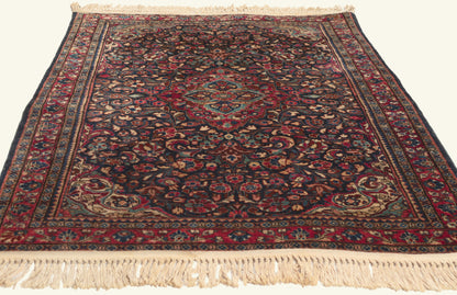 3 x 5 - Navy Blue Antique Persian Sarouk Rug - 79814