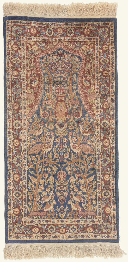 2 x 4 - Blue Vintage Turkish Hereke Rug - 79815