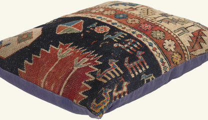 1 x 1 - Navy Blue Vintage Caucasian Pillow - 79819