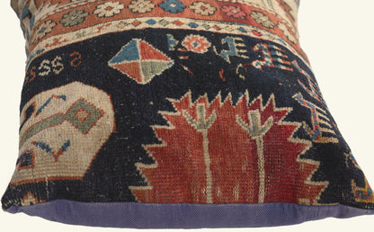1 x 1 - Navy Blue Vintage Caucasian Pillow - 79819