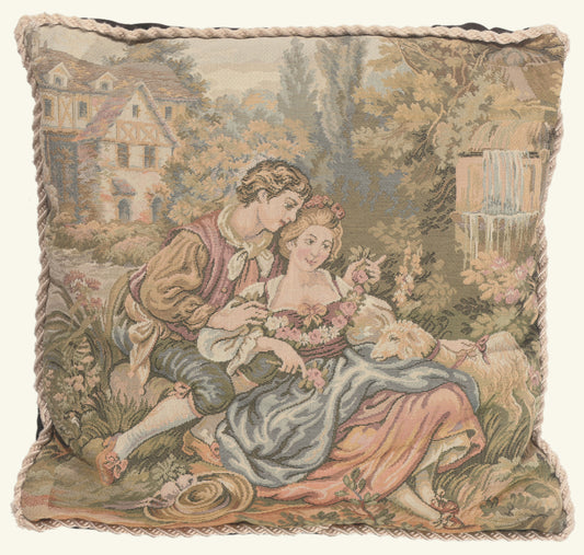 1 x 1 - Multicolor Vintage Chinese Tapestry Pillow - 79820