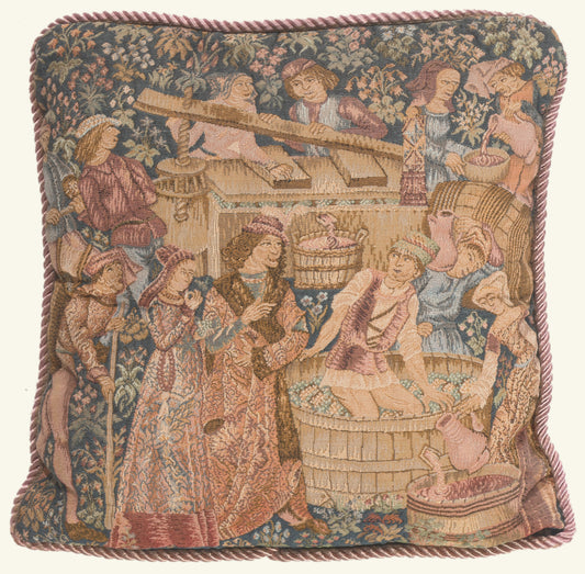 1 x 1 - Multicolor Vintage Chinese Tapestry Pillow - 79821