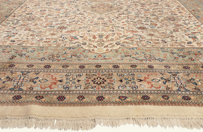 12 x 20 - Ivory Vintage Indian Tabriz Rug - 79822