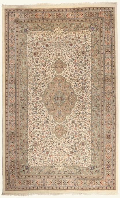 12 x 20 - Ivory Vintage Indian Tabriz Rug - 79822