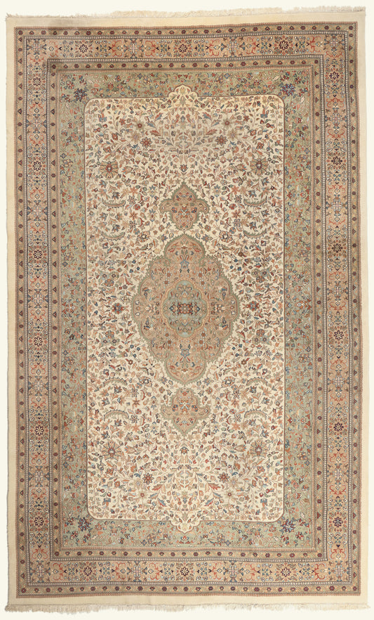 12 x 20 - Ivory Vintage Indian Tabriz Rug - 79822
