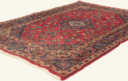 3 x 5 - Red Vintage Persian Kashan Rug - 79824