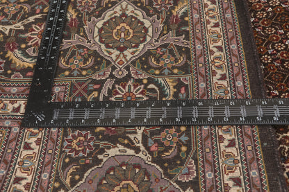 10 x 13 - Black Vintage Persian Tabriz Rug - 79825
