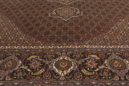10 x 13 - Black Vintage Persian Tabriz Rug - 79825