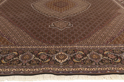 10 x 13 - Black Vintage Persian Tabriz Rug - 79825
