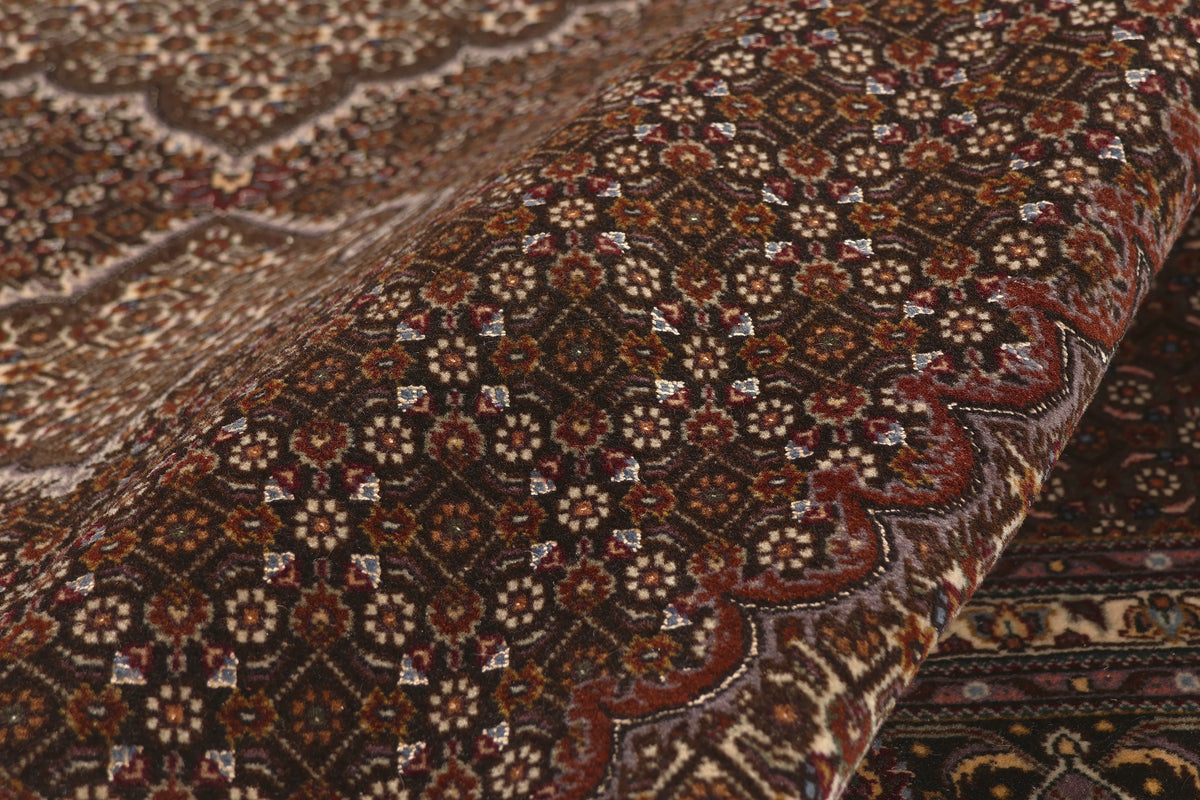 10 x 13 - Black Vintage Persian Tabriz Rug - 79825