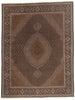 10 x 13 - Black Vintage Persian Tabriz Rug - 79825