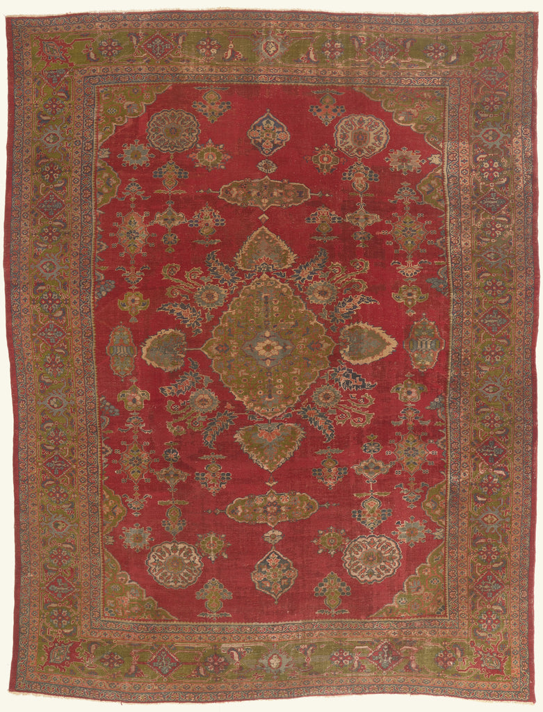 11 x 14 - Red Antique Persian Sultanabad Rug - 79827