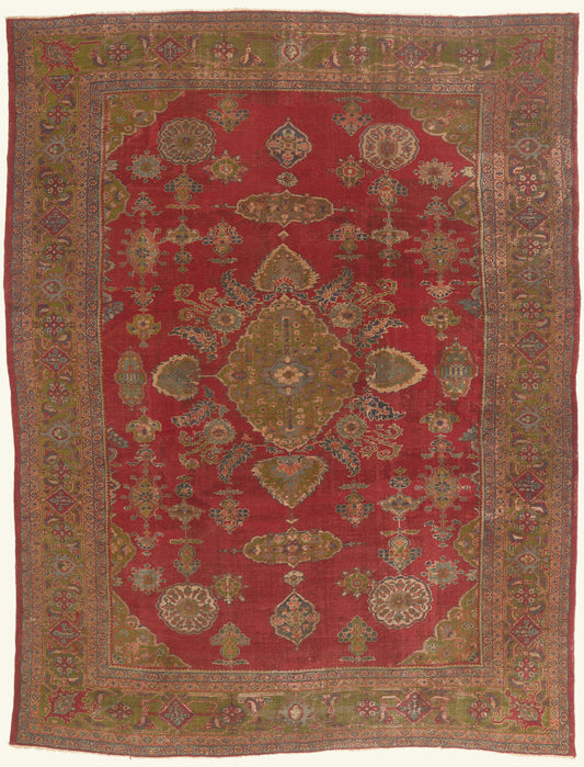 11 x 14 - Red Antique Persian Sultanabad Rug - 79827