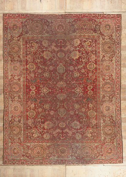 12 x 16 - Red Antique Indian Agra Rug - 79828