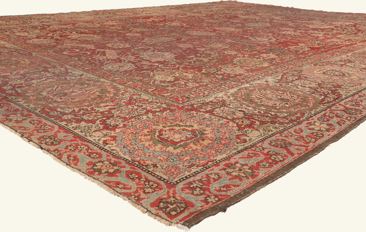 12 x 16 - Red Antique Indian Agra Rug - 79828