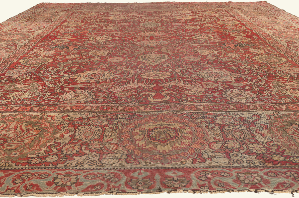 12 x 16 - Red Antique Indian Agra Rug - 79828