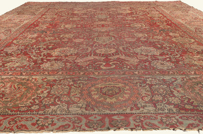 12 x 16 - Red Antique Indian Agra Rug - 79828