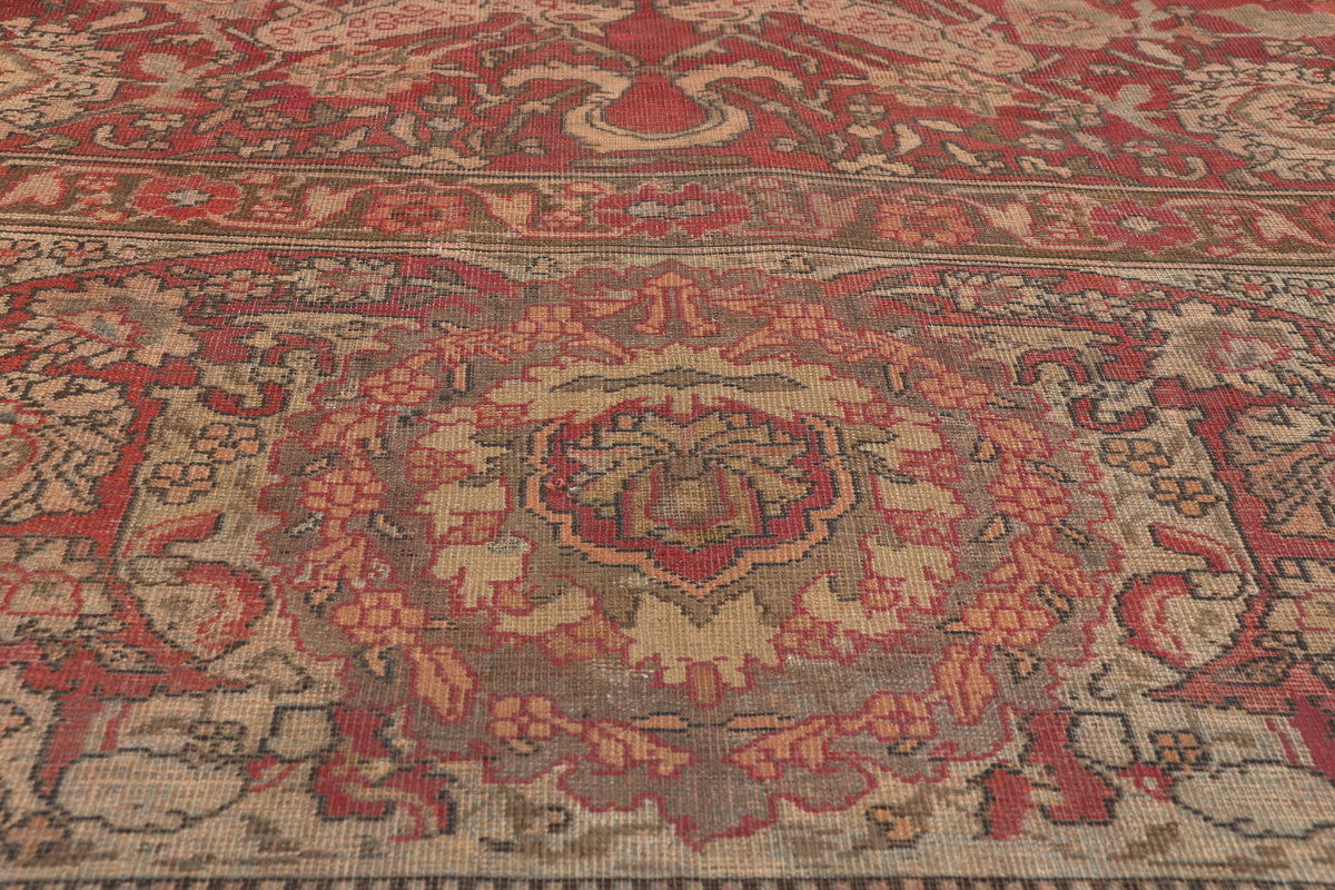 12 x 16 - Red Antique Indian Agra Rug - 79828