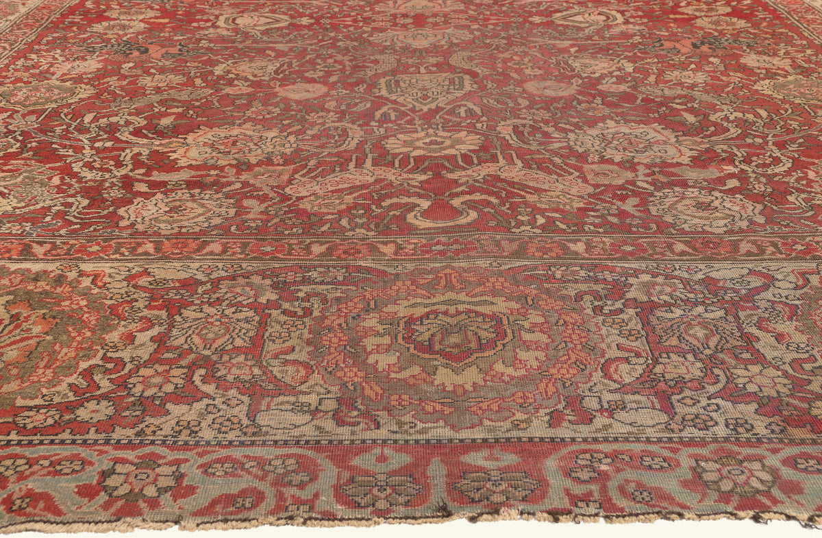 12 x 16 - Red Antique Indian Agra Rug - 79828