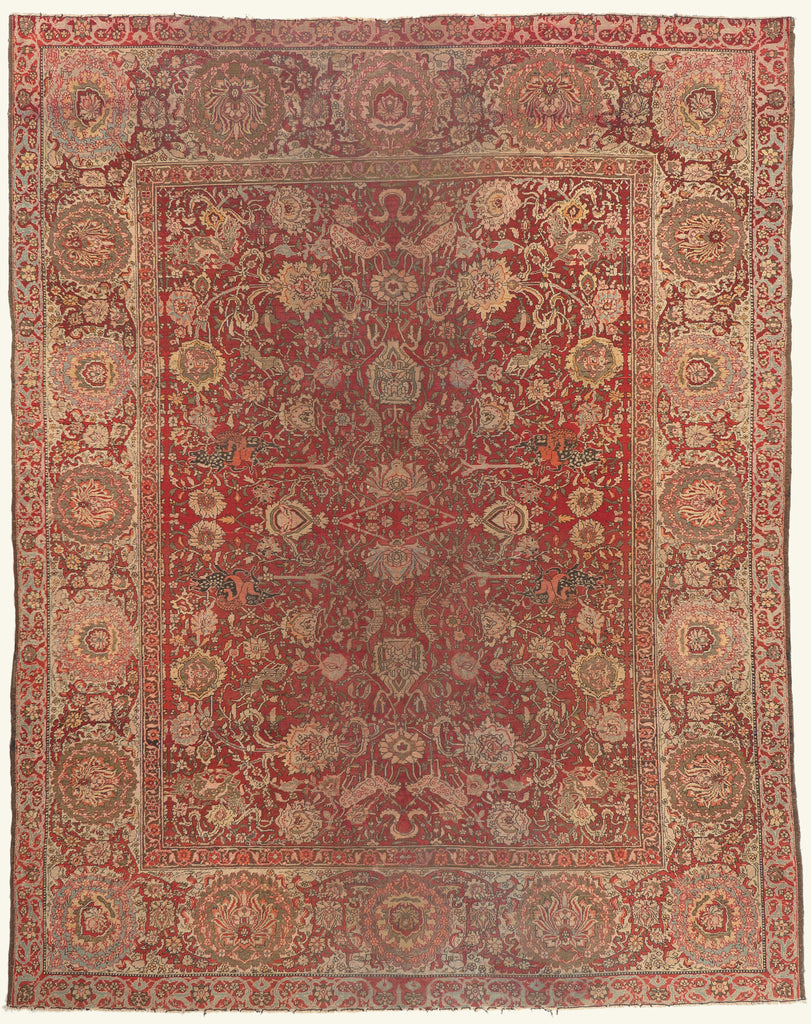 12 x 16 - Red Antique Indian Agra Rug - 79828