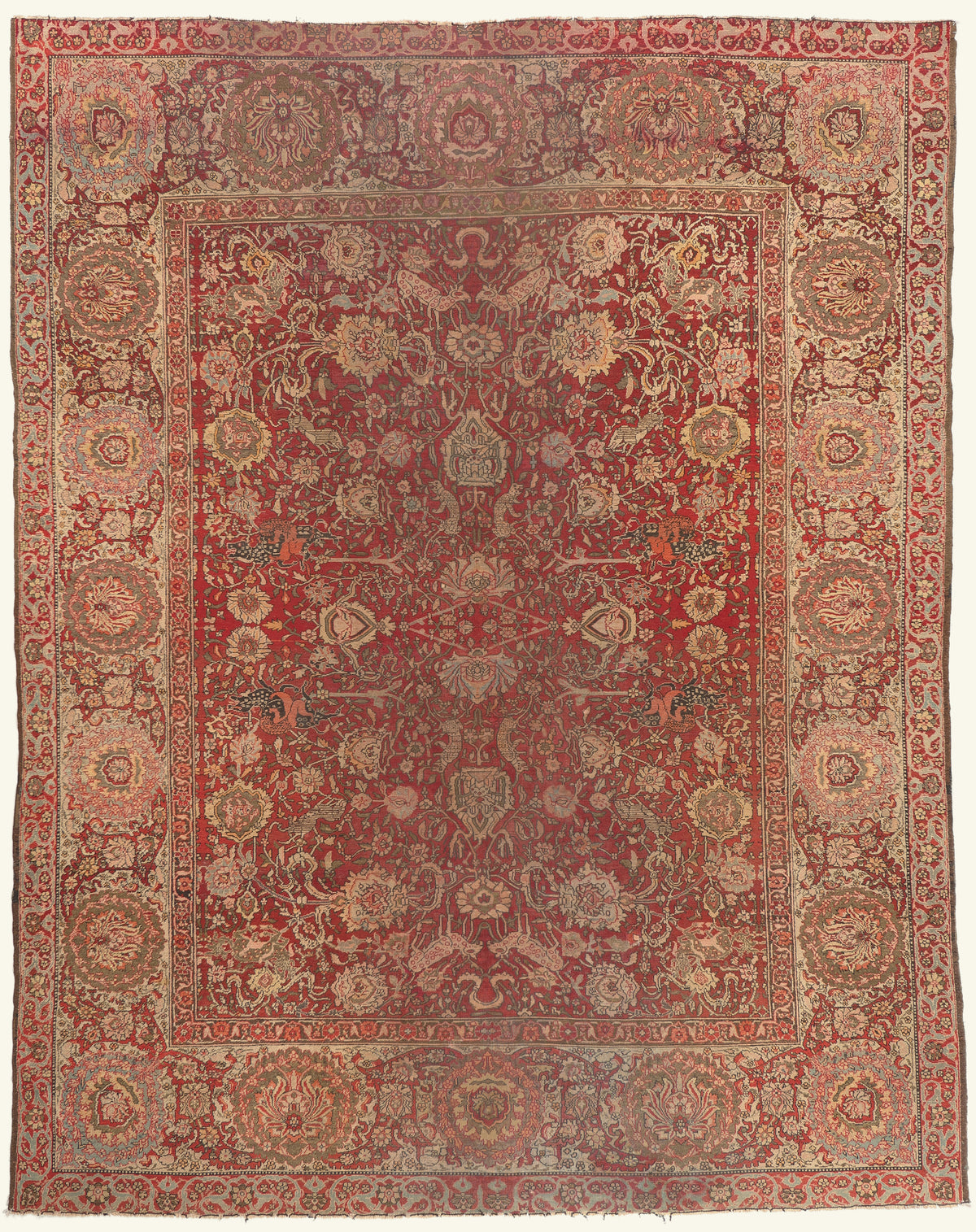 12 x 16 - Red Antique Indian Agra Rug - 79828