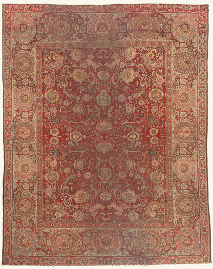 12 x 16 - Red Antique Indian Agra Rug - 79828
