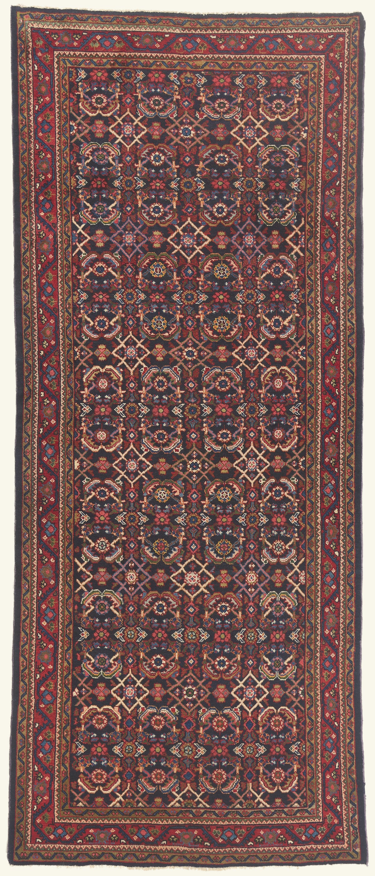 5 x 11 - Navy Blue Antique Persian Mahal Rug - 79829