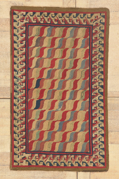 3 x 4 - Multicolor Antique American Hooked Rug - 79830