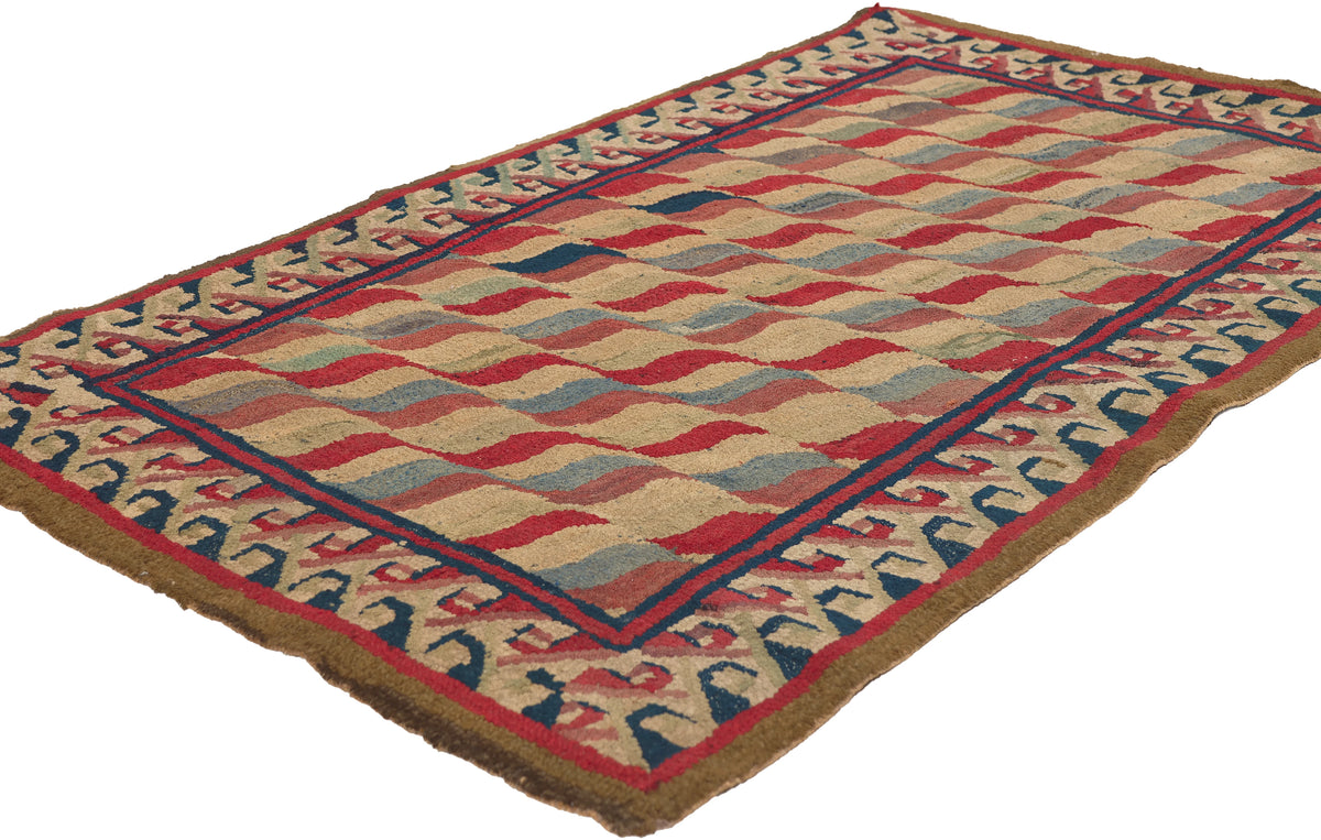 3 x 4 - Multicolor Antique American Hooked Rug - 79830
