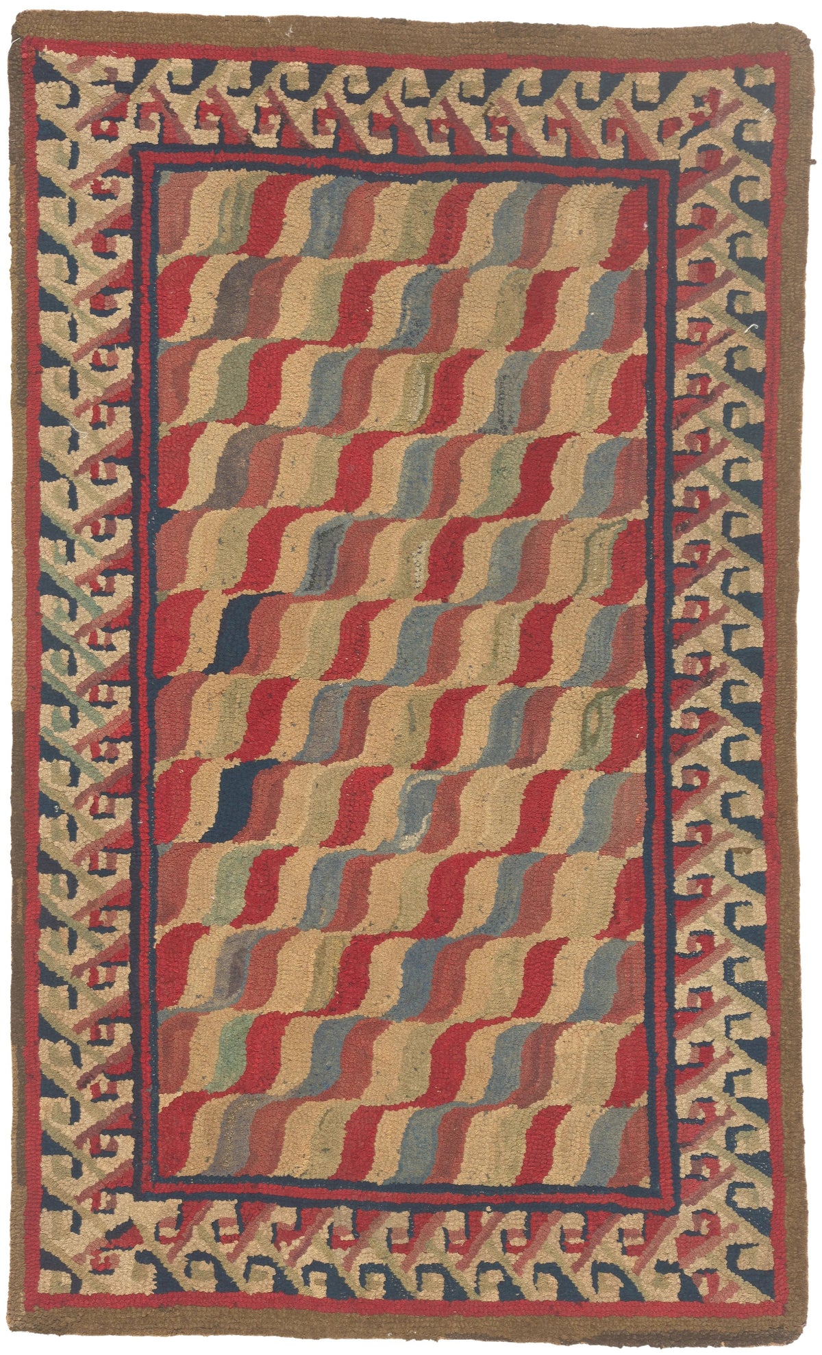 3 x 4 - Multicolor Antique American Hooked Rug - 79830