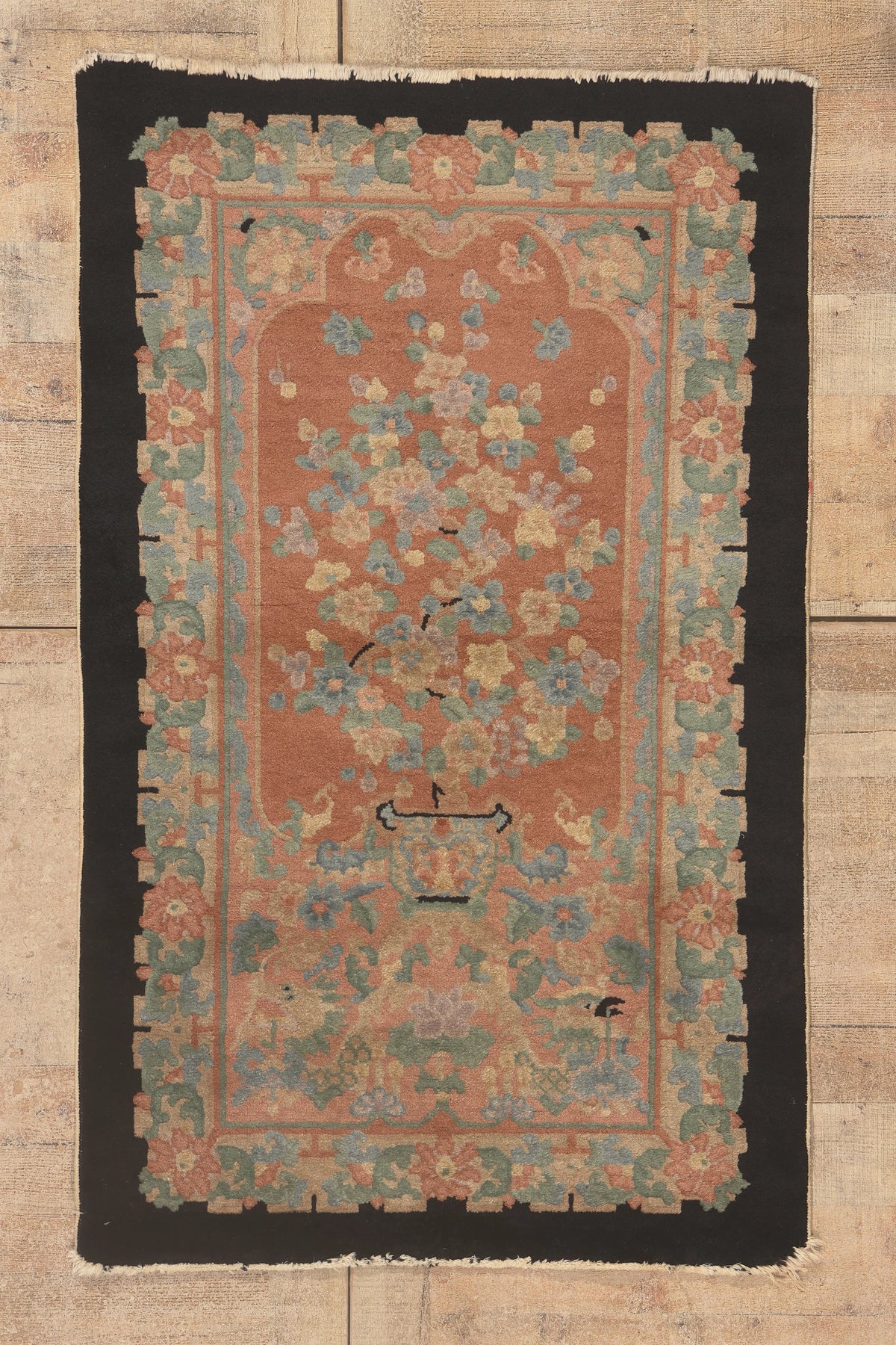 3 x 5 - Rust Antique Chinese Art Deco Rug - 79832