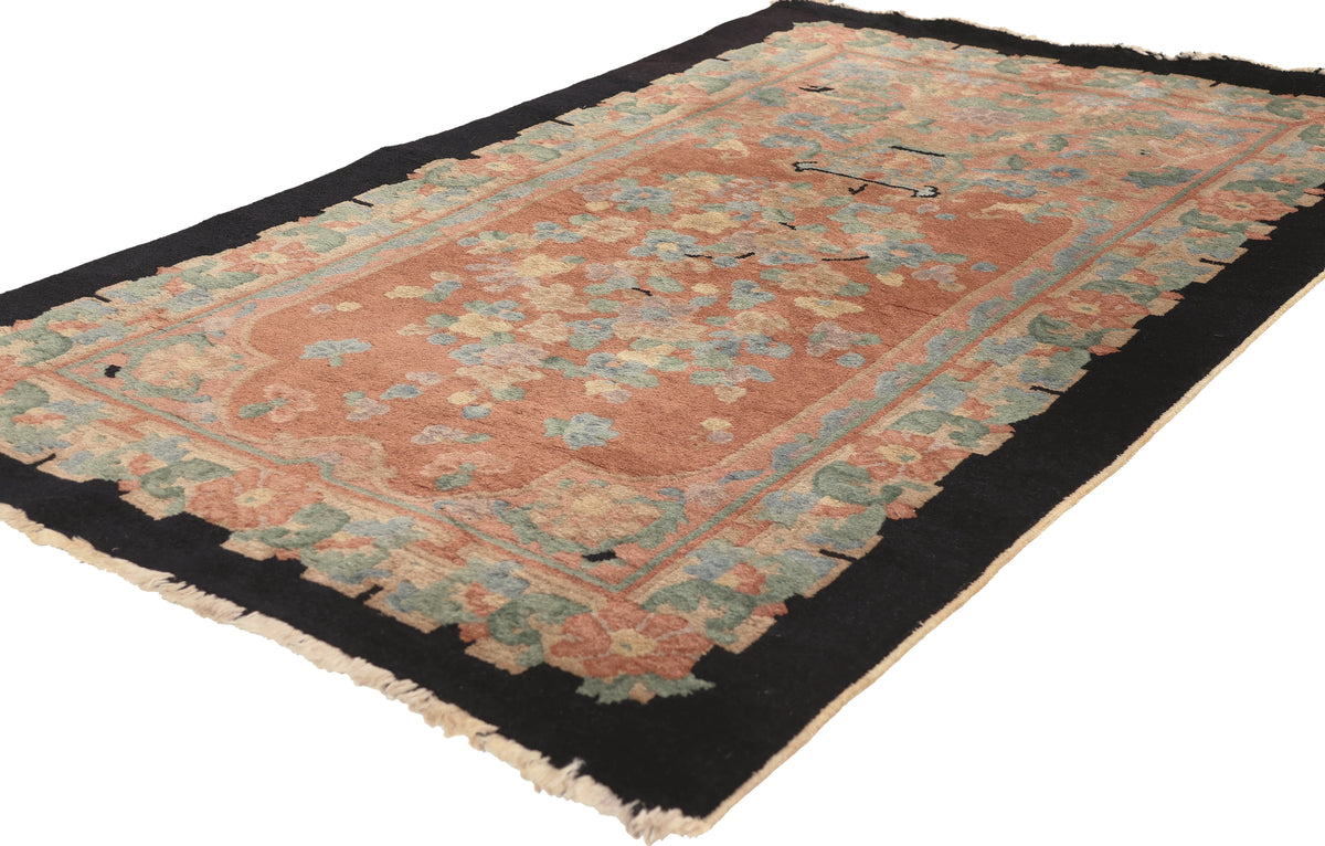 3 x 5 - Rust Antique Chinese Art Deco Rug - 79832