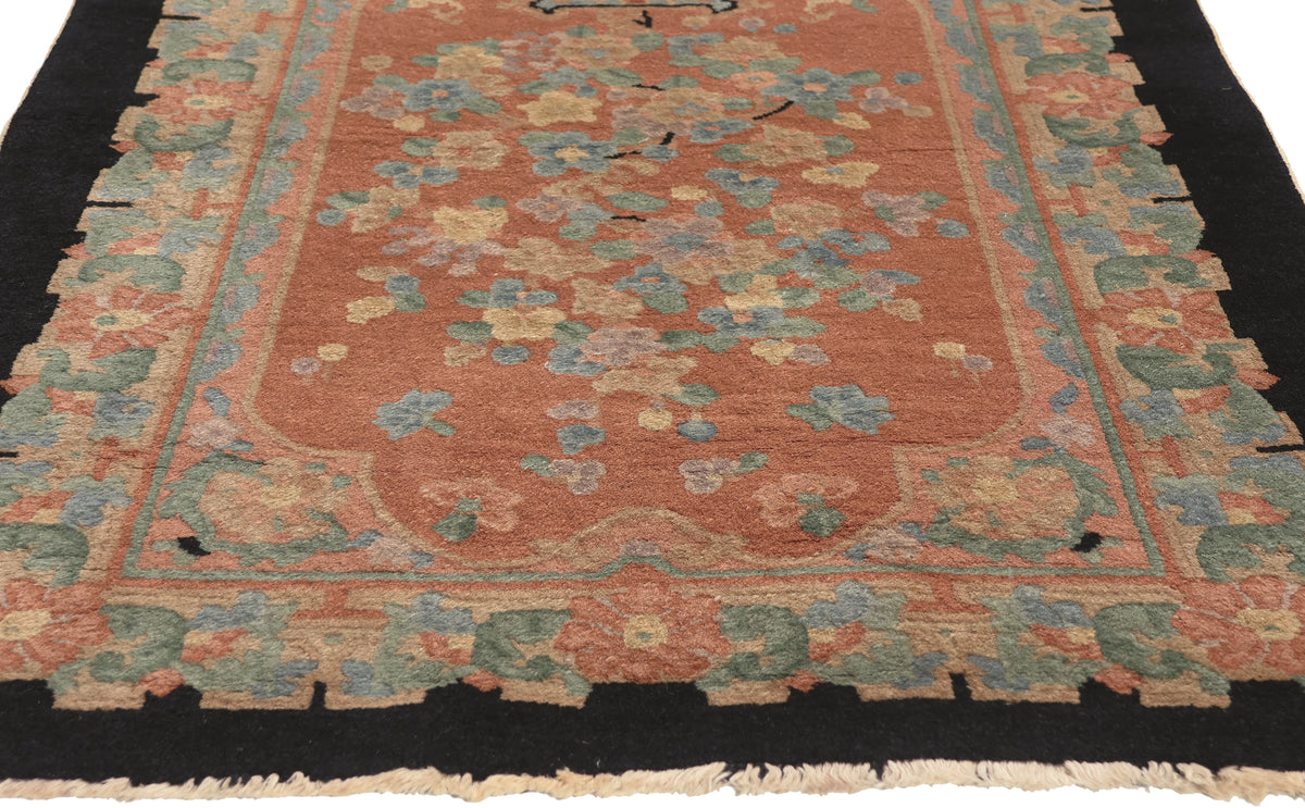 3 x 5 - Rust Antique Chinese Art Deco Rug - 79832