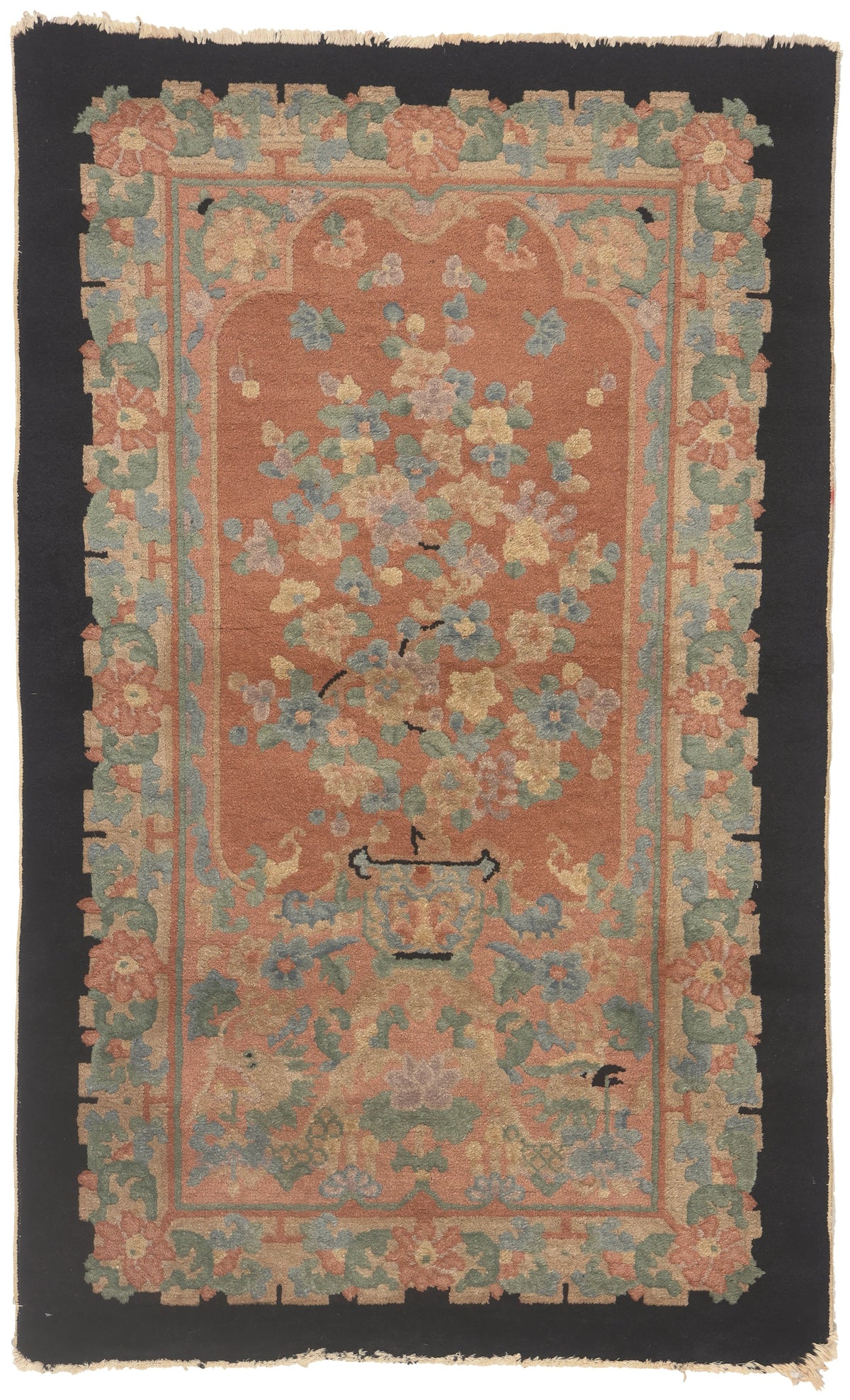 3 x 5 - Rust Antique Chinese Art Deco Rug - 79832