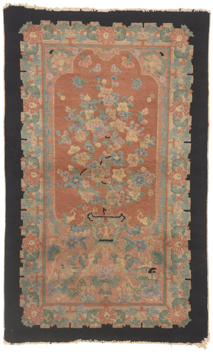 3 x 5 - Rust Antique Chinese Art Deco Rug - 79832
