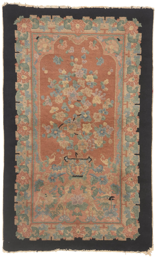 3 x 5 - Rust Antique Chinese Art Deco Rug - 79832