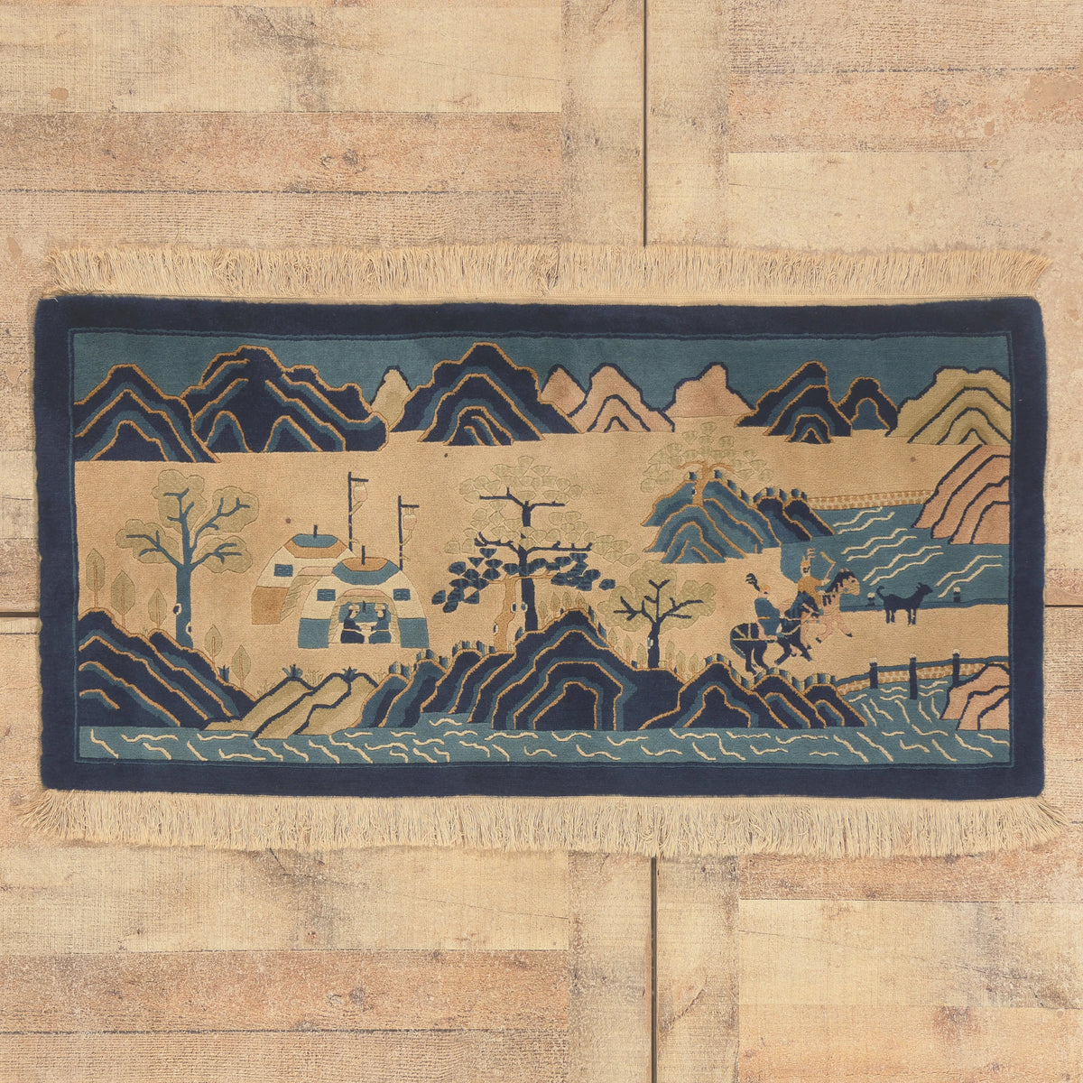 2 x 4 - Light Blue Antique Chinese Baotou Rug - 79833