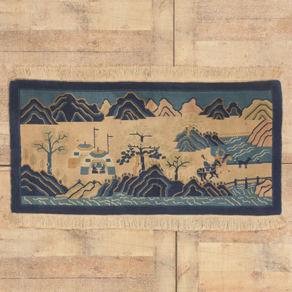 2 x 4 - Light Blue Antique Chinese Baotou Rug - 79833