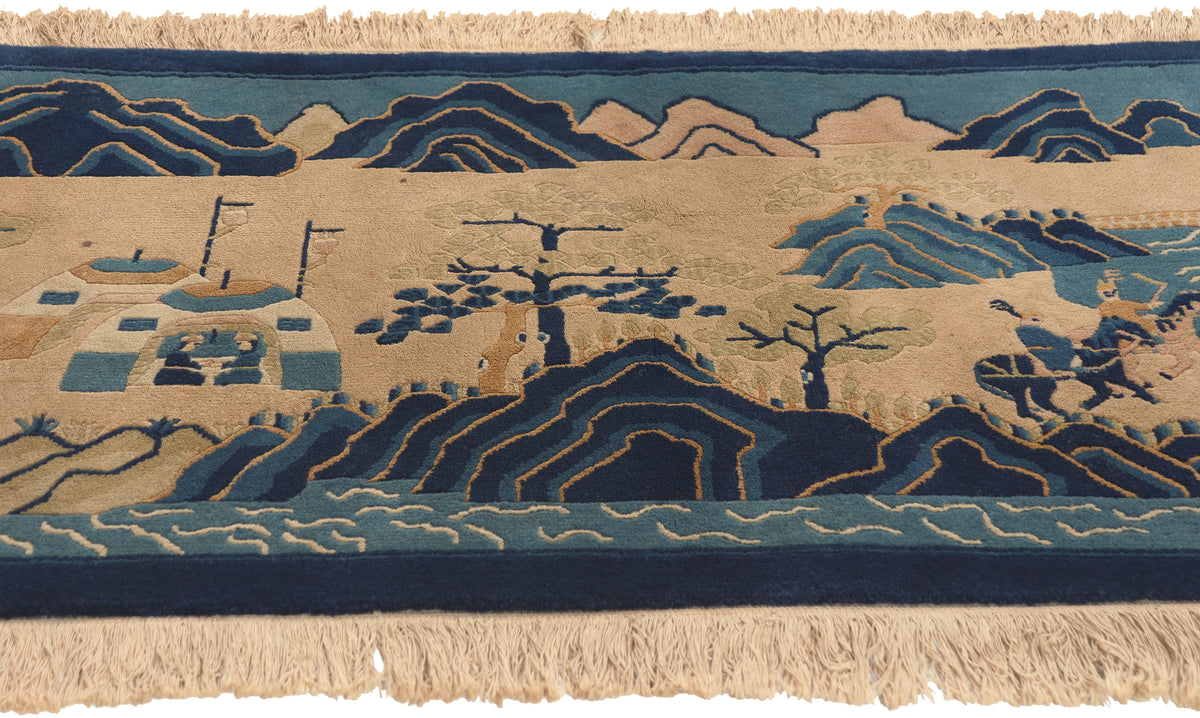 2 x 4 - Light Blue Antique Chinese Baotou Rug - 79833