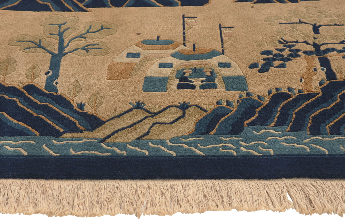 2 x 4 - Light Blue Antique Chinese Baotou Rug - 79833