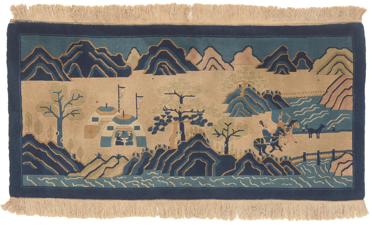 2 x 4 - Light Blue Antique Chinese Baotou Rug - 79833