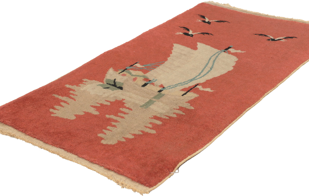 2 x 3 - Rust Antique Chinese Art Deco Rug - 79834