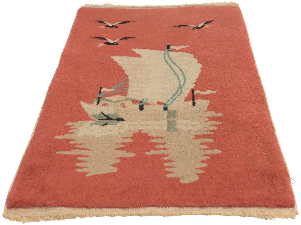 2 x 3 - Rust Antique Chinese Art Deco Rug - 79834