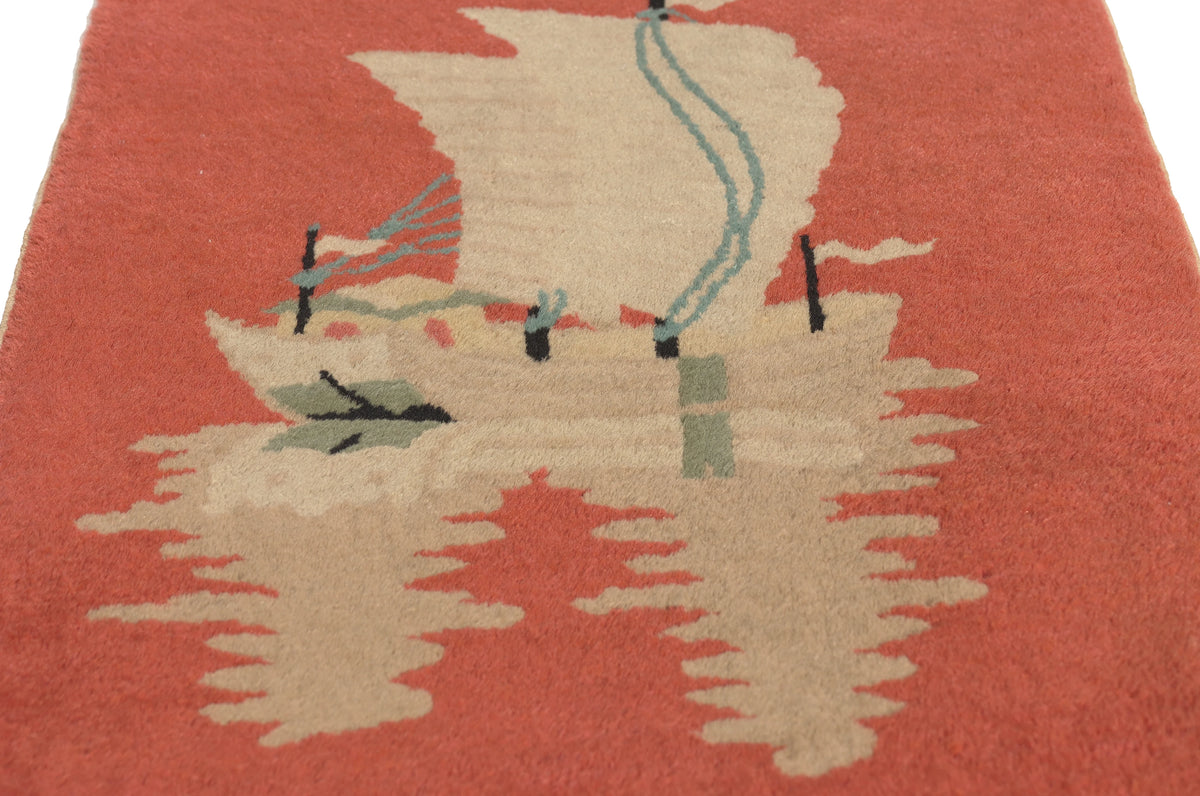 2 x 3 - Rust Antique Chinese Art Deco Rug - 79834