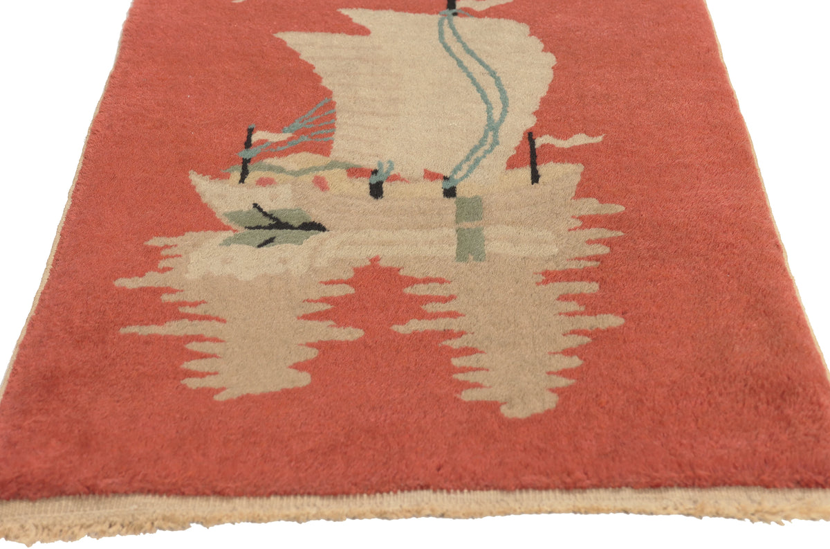 2 x 3 - Rust Antique Chinese Art Deco Rug - 79834