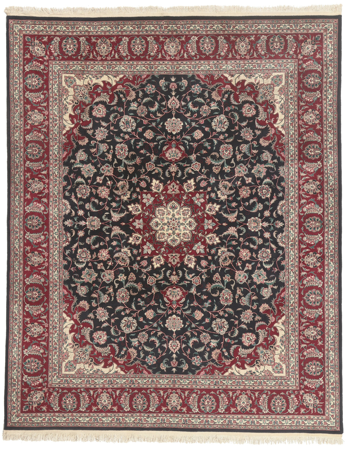 8 x 10 - Black Vintage Chinese Tabriz Rug - 79835