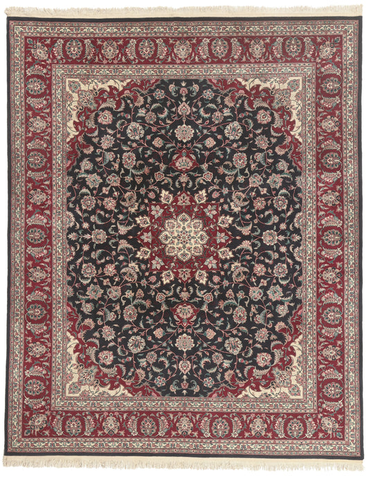 8 x 10 - Black Vintage Chinese Tabriz Rug - 79835