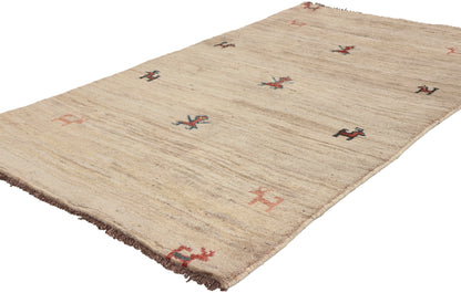 3 x 5 - Beige Vintage Persian Gabbeh Rug - 79836